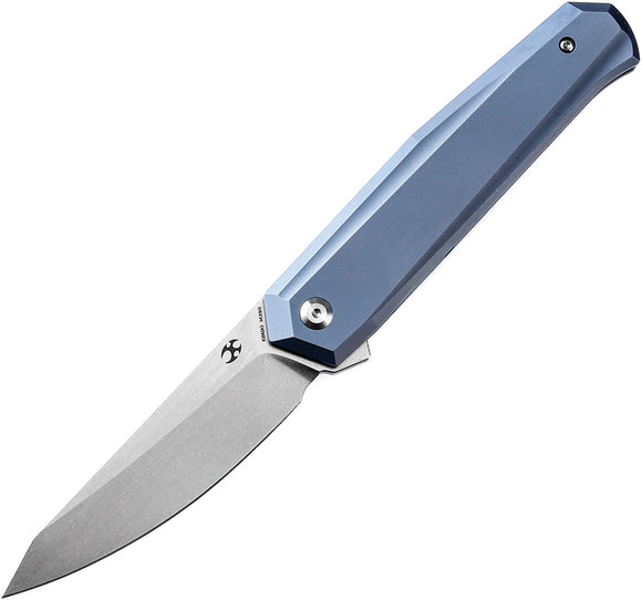 Kansept Knives Integra Framelock Blue Titanium Folding M390 Pocket Knife 1042A3