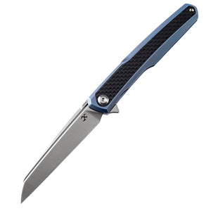 Kansept Knives Arcus Framelock Blue Titanium & CF Folding CPM-S35VN Knife 1046A1