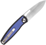 Kansept Knives Mato Linerlock Blue G10 & Black CF Folding S35VN Knife 1050A6