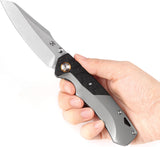 Kansept Knives Weim Framelock Titanium & Twill CF Folding S35VN Knife 1051A1