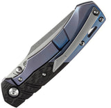 Kansept Knives Weim Framelock Blue Titanium & CF Folding S35VN Knife 1051A2