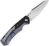 Kansept Knives Weim Framelock Blue Titanium & CF Folding S35VN Knife 1051A2