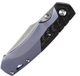 Kansept Knives Weim Framelock Blue Titanium & CF Folding S35VN Knife 1051A2