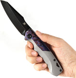 Kansept Knives Weim Framelock Titanium & Timascus Folding S35VN Knife 1051A3