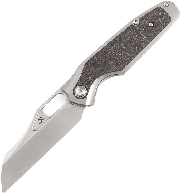 Kansept Knives Tuckamore Titanium & Copper CF Folding CPM-20CV Knife 1052A2