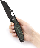 Kansept Knives Tuckamore Titanium & Green Carbon Fiber Folding 20CV Knife 1052A3