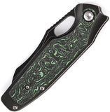 Kansept Knives Tuckamore Titanium & Green Carbon Fiber Folding 20CV Knife 1052A3