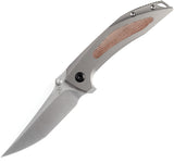 Kansept Knives Baku Linerlock Gray Titanium & Micarta Folding S35VN Knife 1056A2