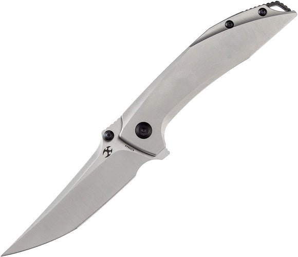 Kansept Knives Baku Linerlock Gray Titanium Folding S35VN Pocket Knife 1056A3