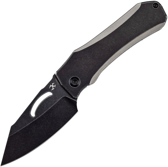 Kansept Knives Loki Framelock Black & Gray Titanium Folding S35VN Knife 1058A1