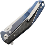 Reate Knives K1 Framelock Blue Satin Titanium Handle Folding Blade Knife