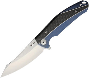 Reate Knives K1 Blue Stonewash RWL34 Steel Titanium Folding Blade Knife