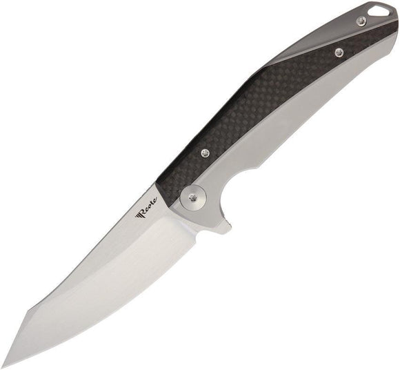 Reate Knives K1 Framelock HR Satin Titanium Handle Folding Blade Knife