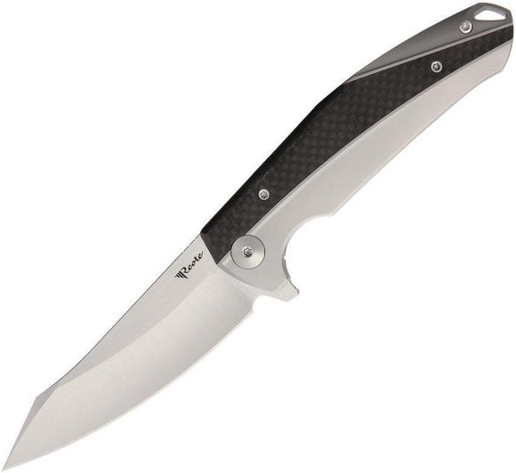 Reate Knives K1 Framelock Gray Satin Titanium Handle Folding Blade Knife