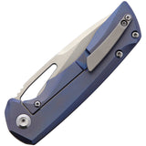 Kansept Knives Mini Kryo Framelock Blue Titanium S35Vn Folding Knife  2001b2