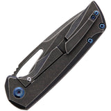 Kansept Knives Mini Kryo Framelock Black Stonewashed Titanium S35Vn Folding Knife 2001b3