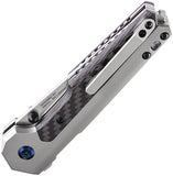 Kansept Knives EDC Tac Button Lock Titanium/CF Folding CPM-S35VN Knife 2009A2