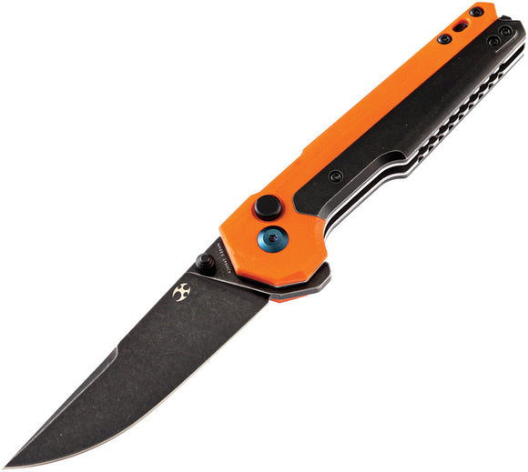 Kansept Knives EDC Tac Button Lock Orange G10/Titanium Folding Knife 2009A7