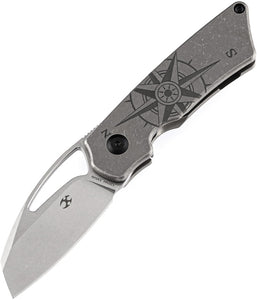 Kansept Knives Goblin Framelock Gray Titanium Compass Folding S35VN Knife 2016A4