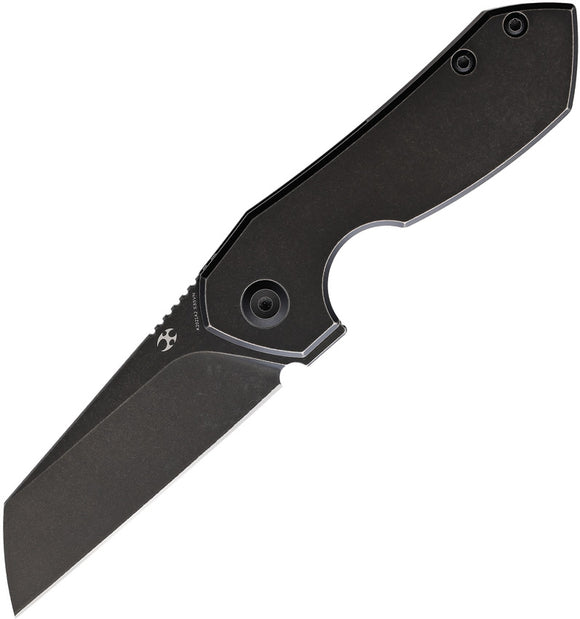 Kansept Knives Steller Framelock Black Titanium Folding CPM-S35VN Knife 2021A2