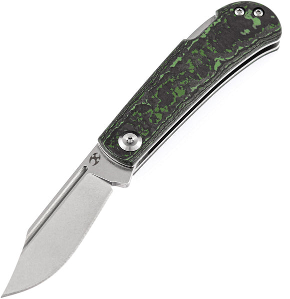 Kansept Knives Wedge Lockback Jungle Wear Green CF Folding S35VN Knife 2026B4