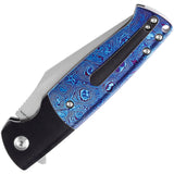 Kansept Knives Shikari SBL Button Lock Titanium & Timascus Folding CPM-S35VN Knife 2027M1