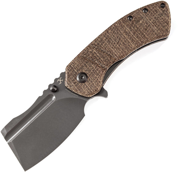 Kansept Knives Korvid M+ Linerlock Brown Micarta Folding S35VN Knife 2030C4