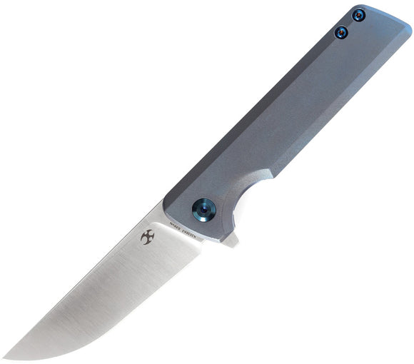 Kansept Knives Anomaly Framelock Blue Folding S35VN Clip Pt Pocket Knife 2038A3