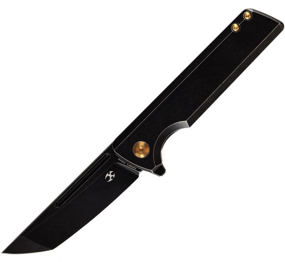 Kansept Knives Anomaly Framelock Black Folding S35VN Tanto Pocket Knife 2038T2
