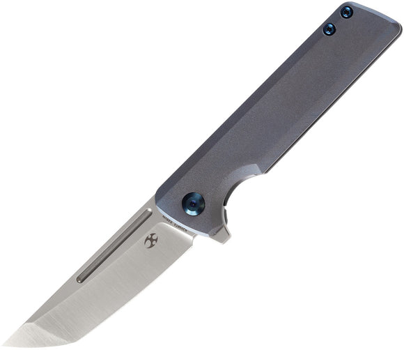Kansept Knives Anomaly Framelock Blue Folding S35VN Tanto Pocket Knife 2038T3