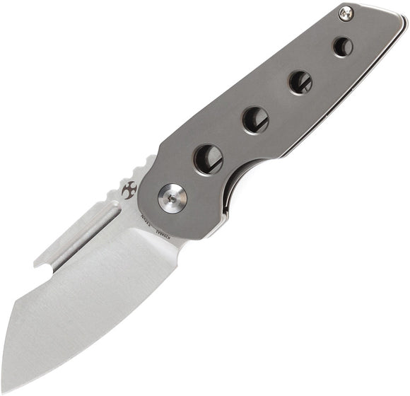 Kansept Knives Rafe Linerlock Gray Titanium Folding S35VN Pocket Knife 2048A1