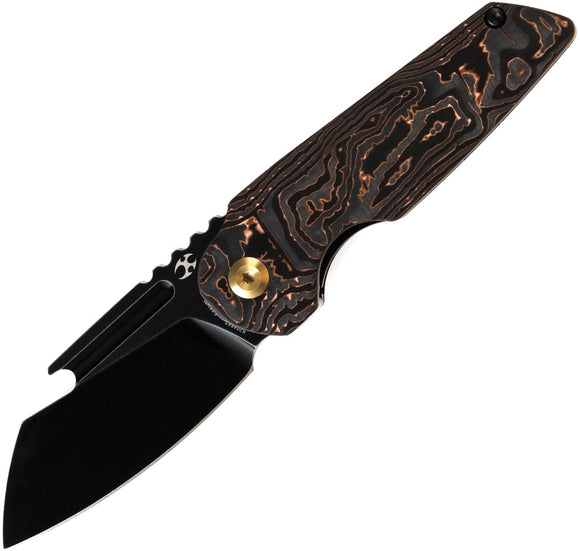Kansept Knives Rafe Linerlock Copper Carbon Fiber Folding S35VN Knife 2048A5