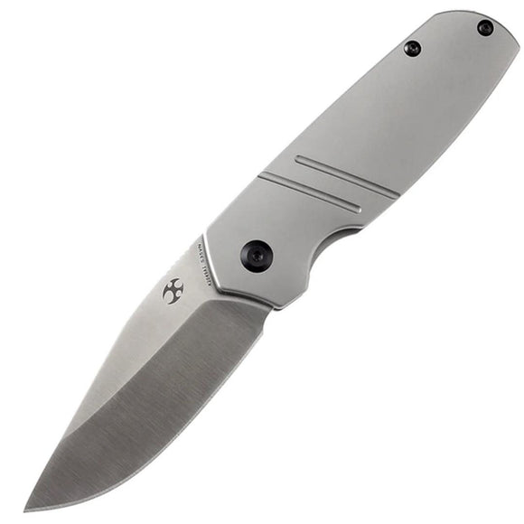 Kansept Knives Turaco Framelock Gray Titanium Folding CPM-S35VN Knife 2049A1