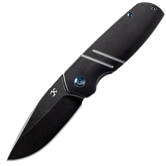 Kansept Knives Turaco Framelock Black Titanium Folding CPM-S35VN Knife 2049A2