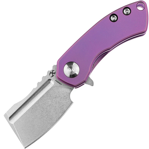 Kansept Knives Mini Korvid Pocket Knife Purple Titanium Folding S35VN 3030A4