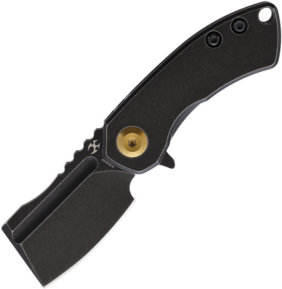 Kansept Knives Pocket Knife Mini Korvid Black Titanium Folding S35VN 3030A6