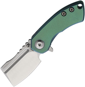 Kansept Knives Mini Korvid Framelock Green Titanium Folding S35VN Knife 3030A7