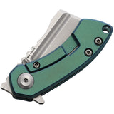 Kansept Knives Mini Korvid Framelock Green Titanium Folding S35VN Knife 3030A7