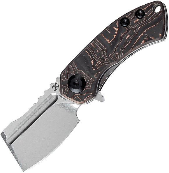 Kansept Knives Mini Korvid Linerlock Copper CF Folding CPM-S35VN Knife 3030B1