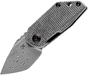Kansept Knives RIO Pocket Knife Linerlock Black Micarta Folding Damascus 3044D1