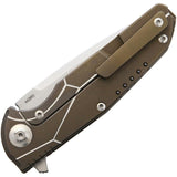 Reate Knives K4 Framelock Bronze CF Titanium Handle Folding Blade Knife