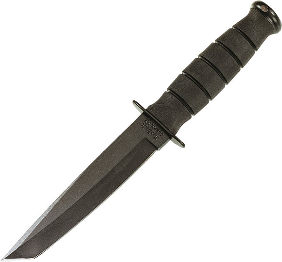 Ka-Bar Short Tanto 1095 High Carbon Steel Fixed Knife w/ Leather Sheath 1254