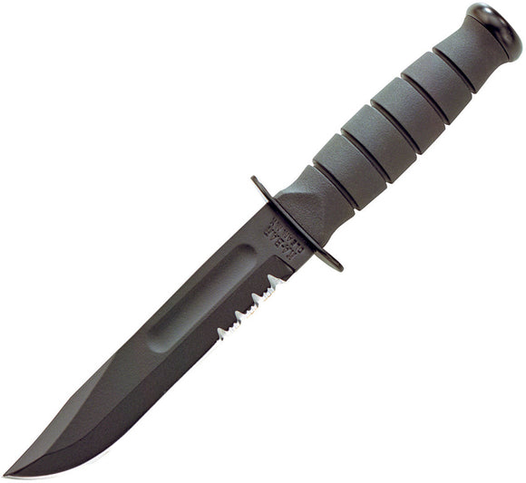 Ka-Bar Short Serrated Kydex 1095 High Carbon Steel Black Fixed Knife 1259