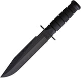 Ka-Bar Fighter Fixed Blade Knife Black 1095 Cro-Van Clip Point w/ Sheath 1269