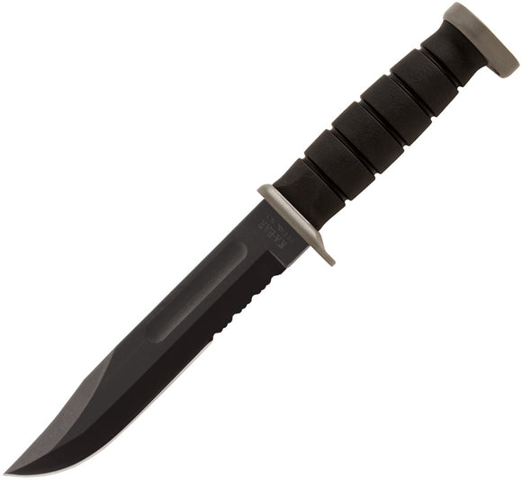 Ka-Bar D2 Extreme Serrated D2 Tool Steel Black Fixed Knife w/ Belt Sheath 1282