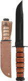 Ka-Bar Fixed Knife Single Mark Stacked Leather 1095 Black Clip Pt Blade 1320