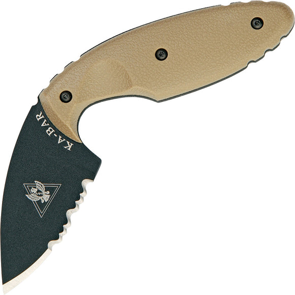 Ka-Bar Fixed Knife TDI Law Enforcement Knife Tan Zytel Black Clip Pt 1477CB