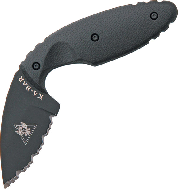 Ka-Bar TDI Law Enforcement Black Serrated AUS-8A Stainless Fixed Knife 1481