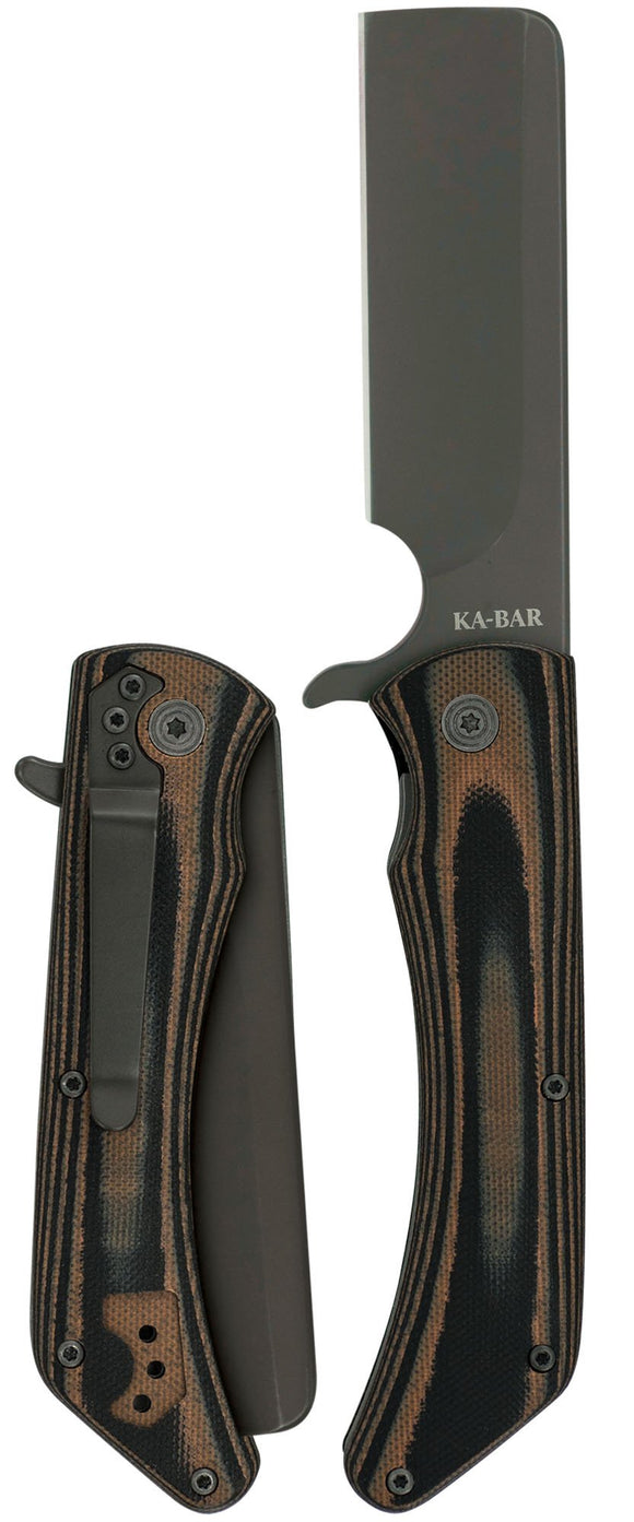 Ka-Bar Mark 98-R Black & Brown G10 Sheepsfoot Folding Knife 3067
