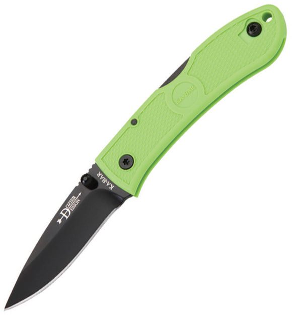 Ka-Bar Dozier Lockback Zombie Green Hunter AUS-8A Stainless Folding Knife 4072ZG